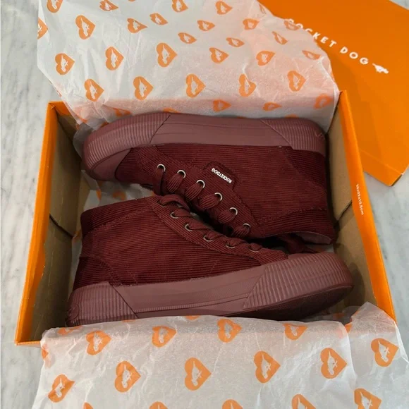 NWT Rocket Dog Women's Sneakers 7M - Maroon  Cheery Hi Flaxville Corduroy - Picture 5 of 9